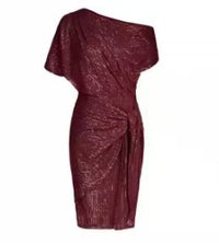 Blush One-Shoulder Sequin Cocktail Dress