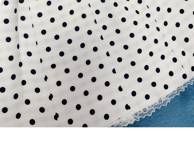 Polka Dot Side-Bow Mini Dress