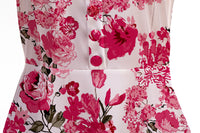 1950s Retro Printed A-Line Prom Dress