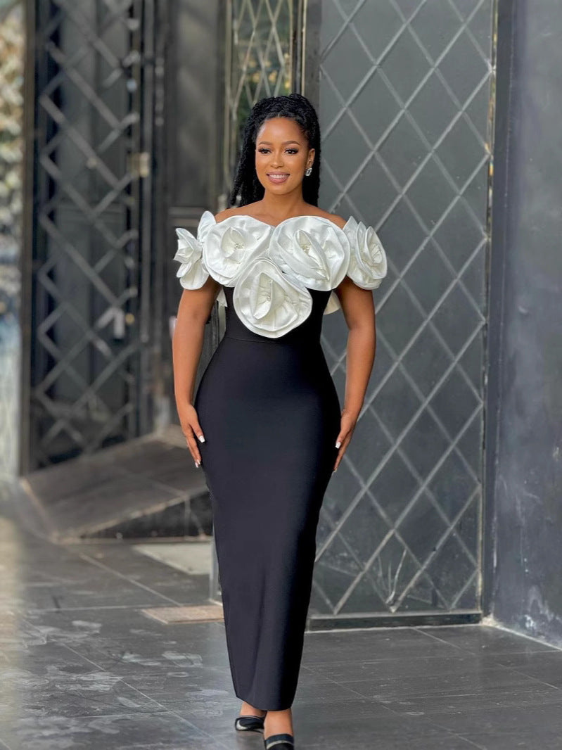 3D Flower Bandage Evening Dress