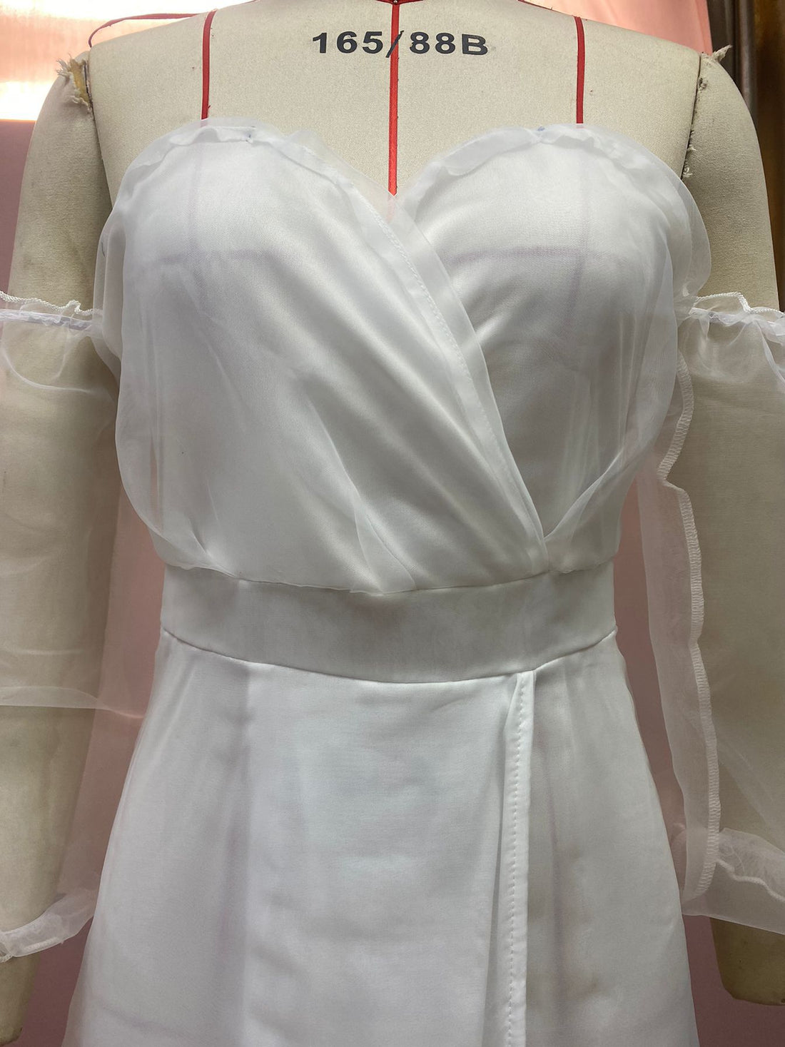 Long Sleeve Chiffon Mid-Waist Party Dress