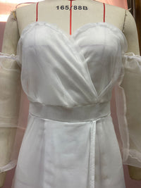 Long Sleeve Chiffon Mid-Waist Party Dress