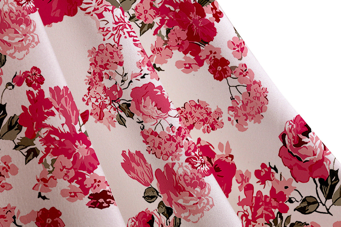 1950s Retro Printed A-Line Prom Dress