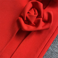 Red Rose High-Slit Maxi Skirt