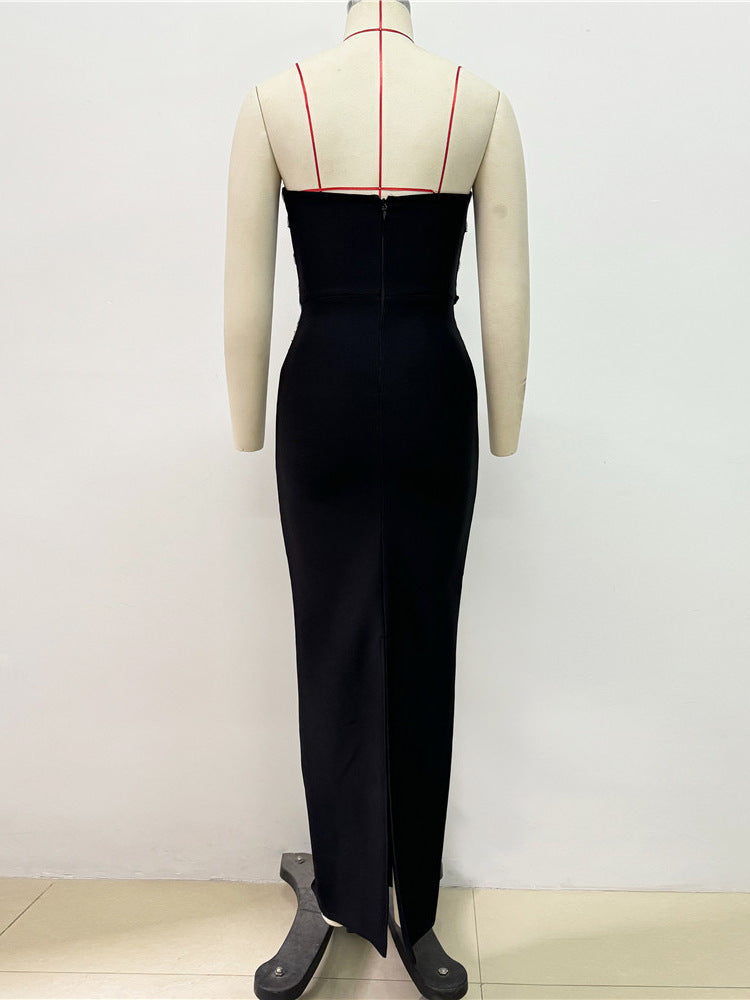 Rhinestone Bandage Evening Dress