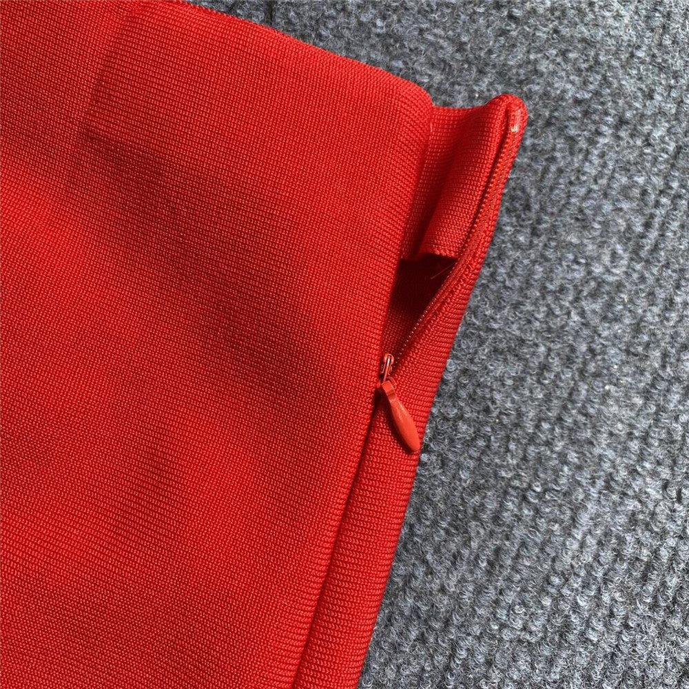 Red Rose High-Slit Maxi Skirt