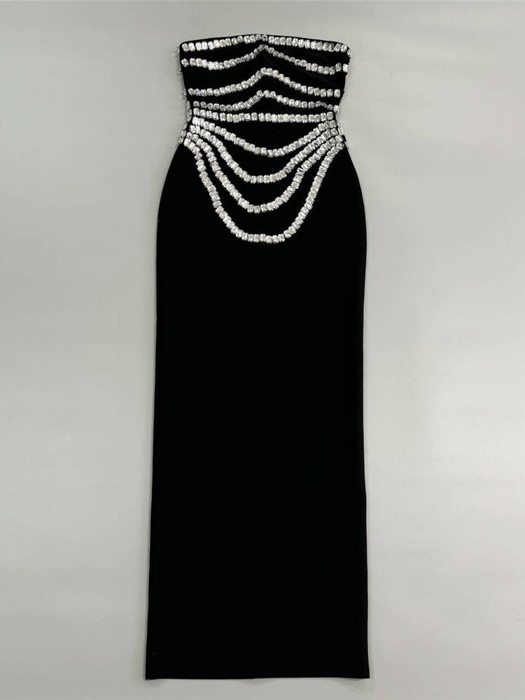 Rhinestone Bandage Evening Dress