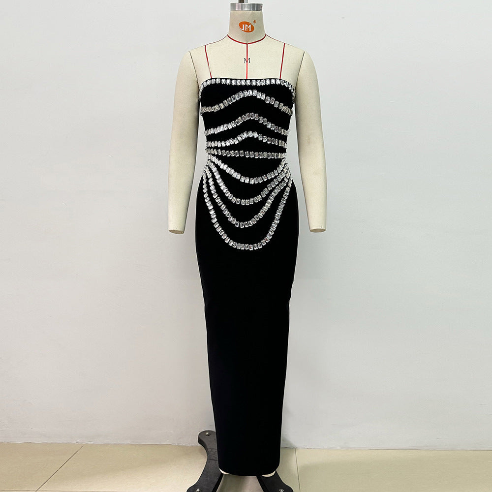 Rhinestone Bandage Evening Dress