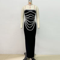 Rhinestone Bandage Evening Dress