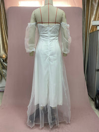 Long Sleeve Chiffon Mid-Waist Party Dress