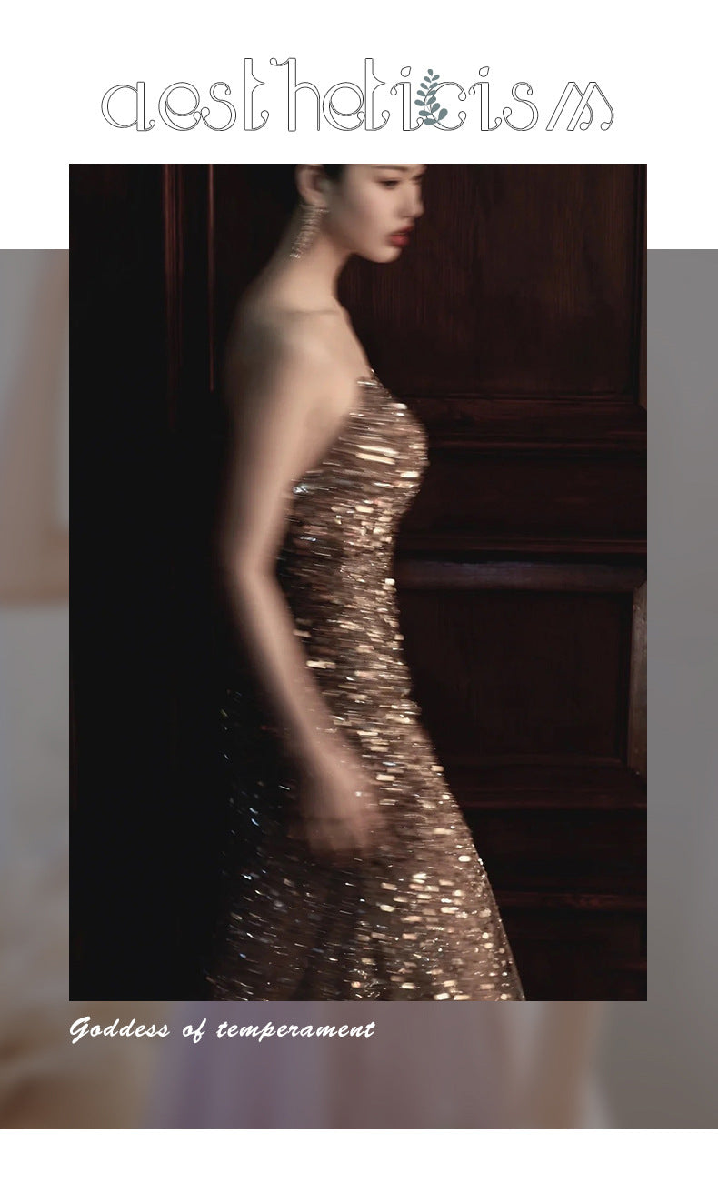 High-Slit Sling Celebrity Party Maxi Dress