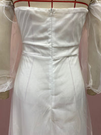 Long Sleeve Chiffon Mid-Waist Party Dress