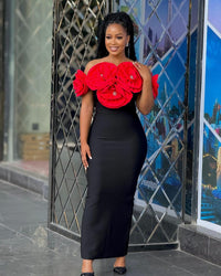 3D Flower Bandage Evening Dress