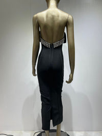 Black Sequin Tube Maxi Dress