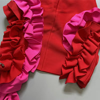 Pleated Lace Bandage Party Dress