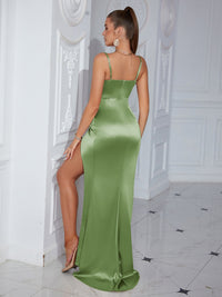 Backless Slit Slip Party Dress
