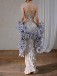 Galaxy Mermaid Sequin Party Dress