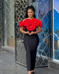 3D Flower Bandage Evening Dress