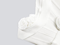 White Rose Strapless Mini Dress
