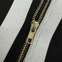 Striped Long Sleeve Bandage Dress