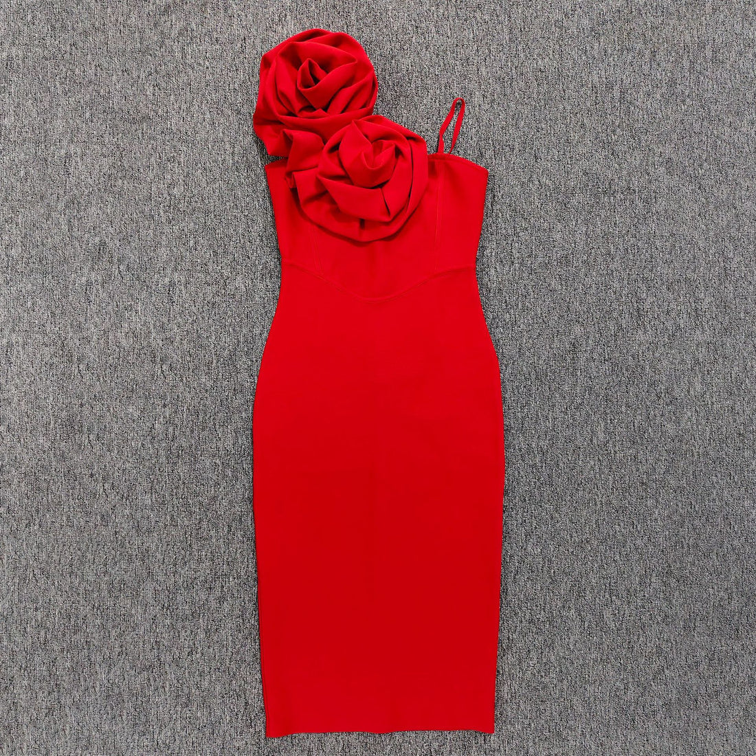 Red Ruffle Bandage Mini Dress
