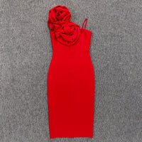 Red Ruffle Bandage Mini Dress