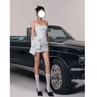 Polka Dot Side-Bow Mini Dress