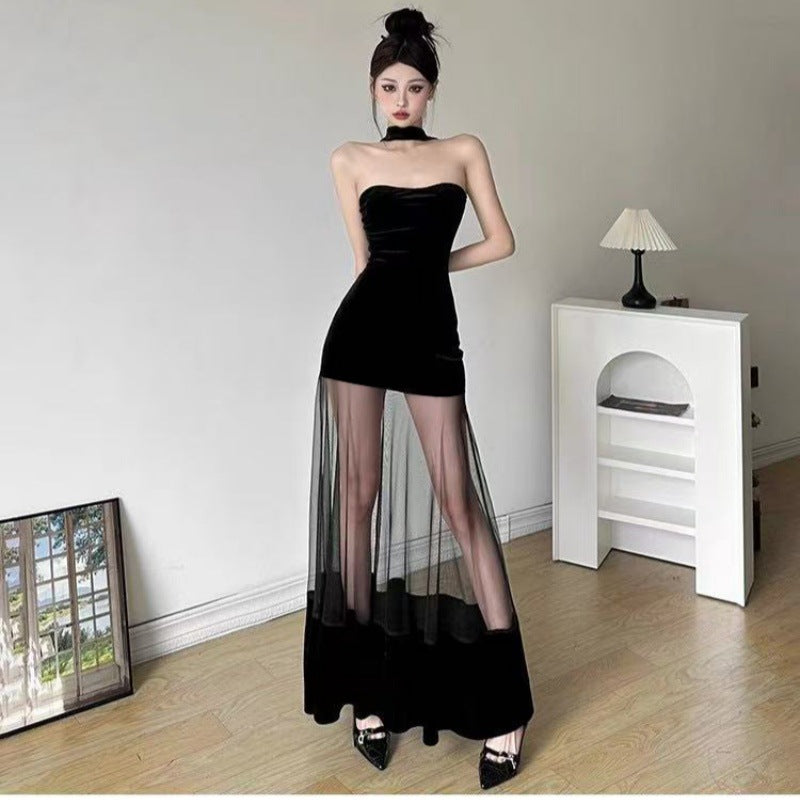 Velvet Mesh Birthday Party Dress