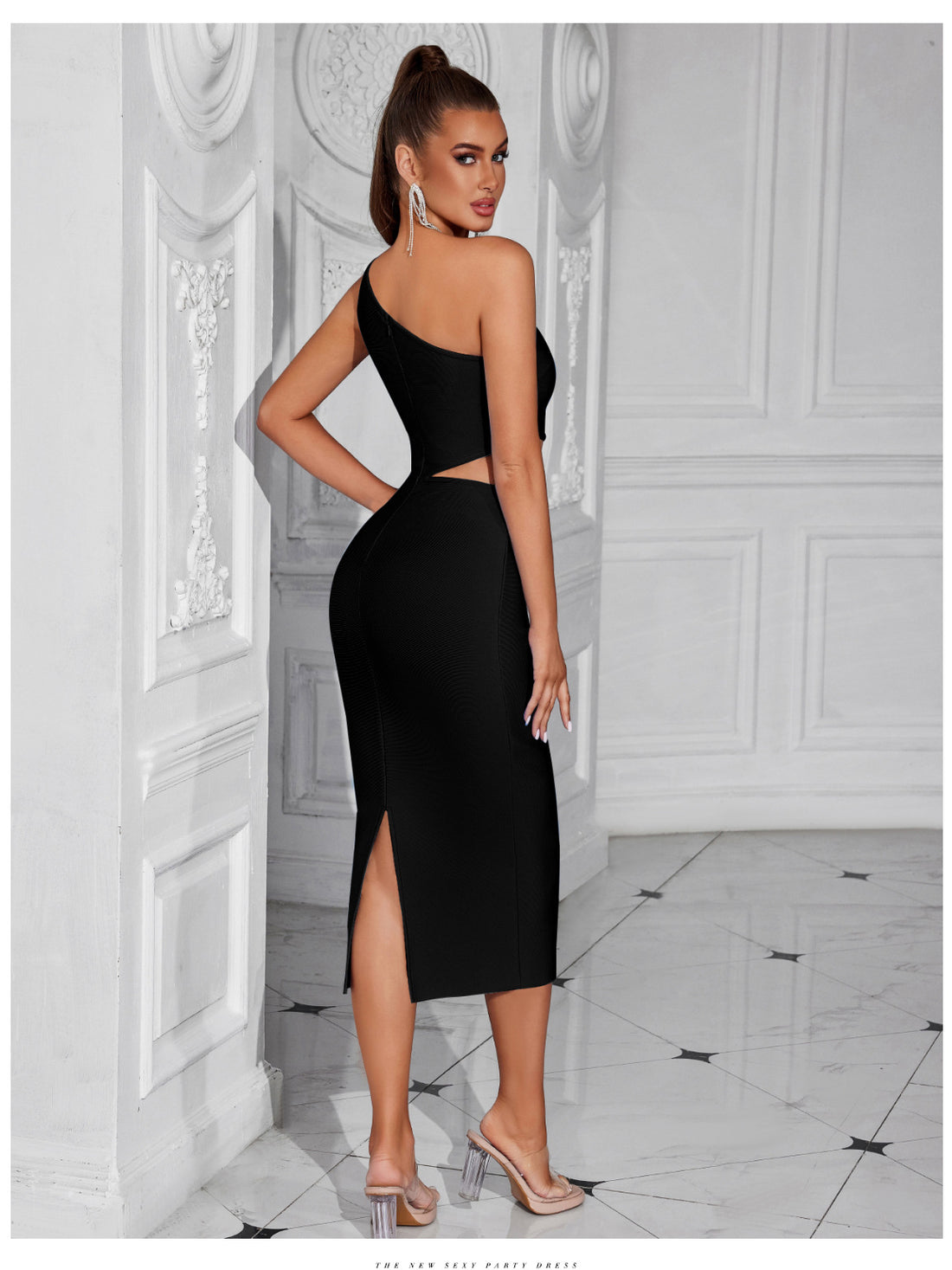 One-Shoulder Bow Bandage Dress