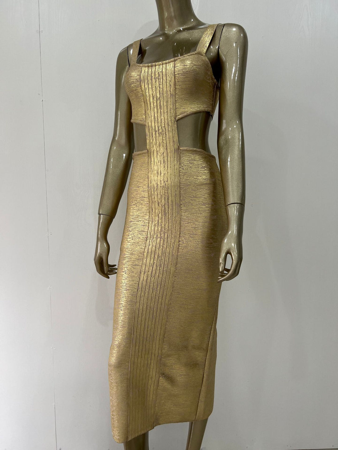 Bronzed Bandage Banquet Dress