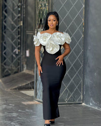 3D Flower Bandage Evening Dress