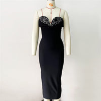 Black Sweetheart Bandage Midi Dress