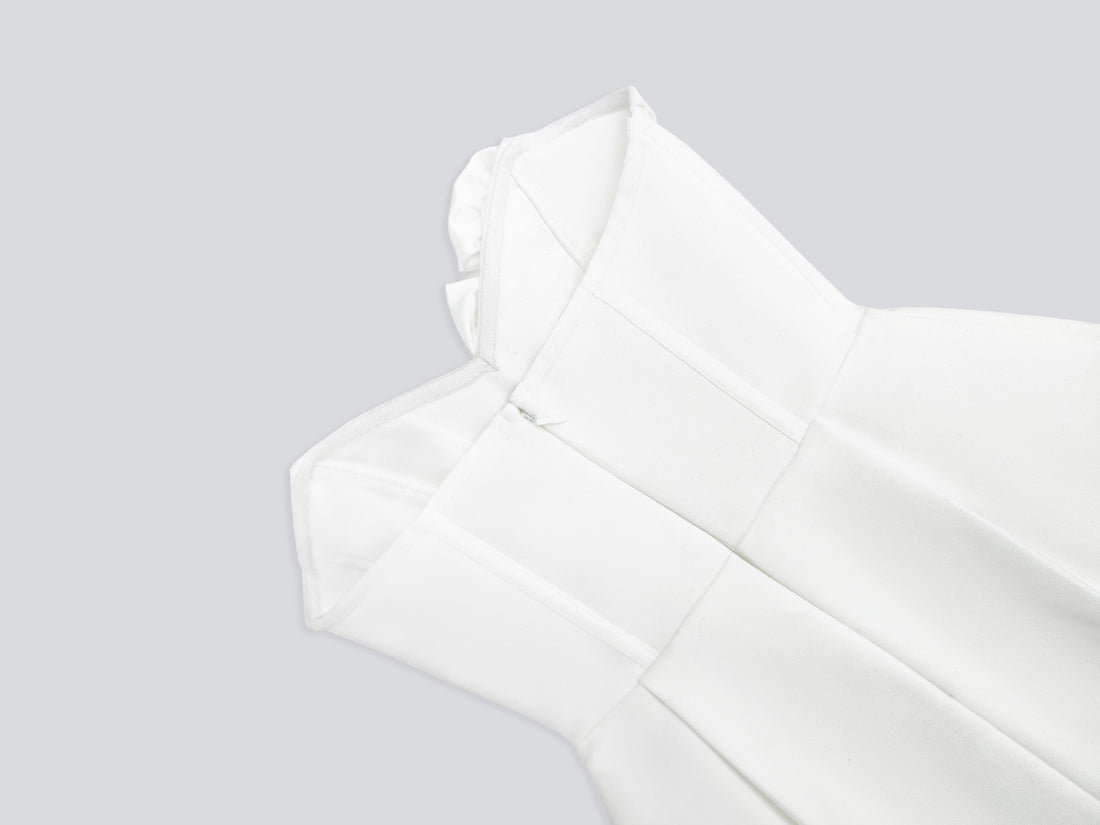 White Rose Strapless Mini Dress