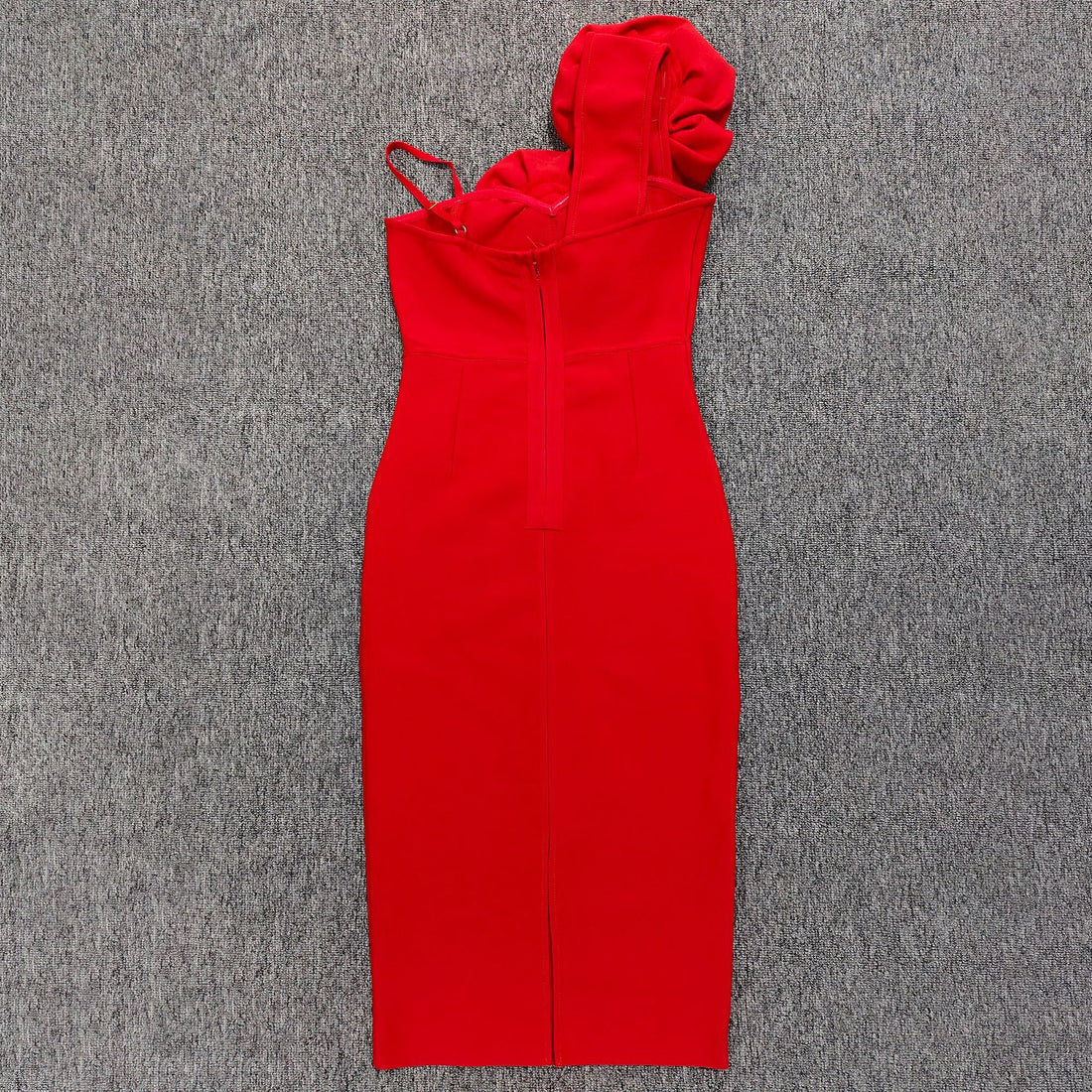 Red Ruffle Bandage Mini Dress