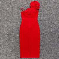 Red Ruffle Bandage Mini Dress