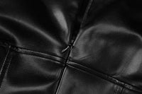 Black PU Leather Mini Dress
