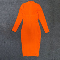 Cutout Long Sleeve Bandage Dress