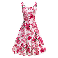 1950s Retro Printed A-Line Prom Dress