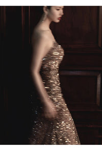 High-Slit Sling Celebrity Party Maxi Dress