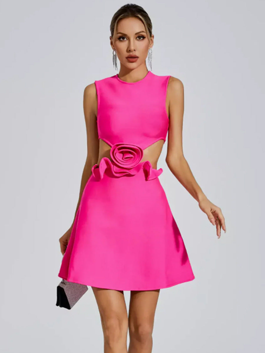 Appliqué A-Line Party Dress