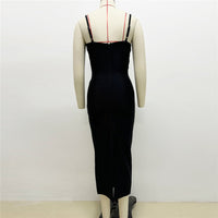 V-Neck Beaded Bandage Party Dress