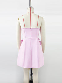 White Rose Strapless Mini Dress