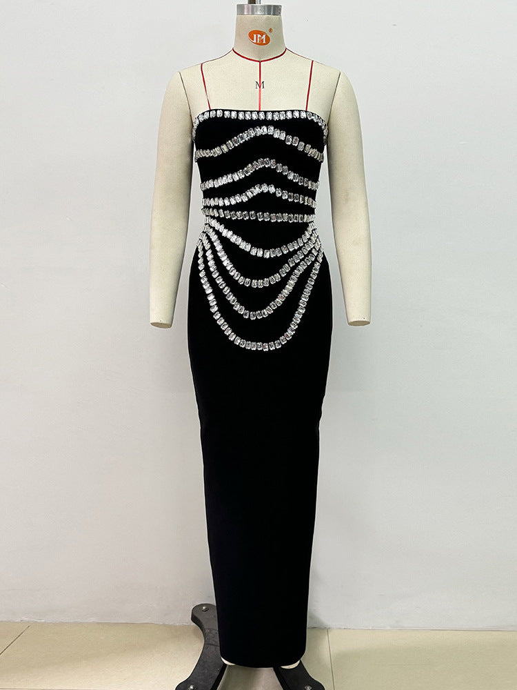 Rhinestone Bandage Evening Dress