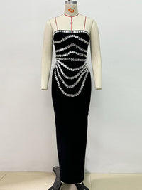 Rhinestone Bandage Evening Dress