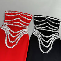 Rhinestone Bandage Evening Dress
