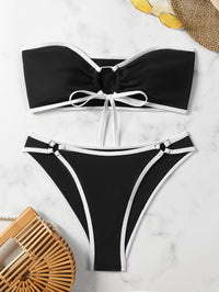 The Solid Bandeau Bikini Set