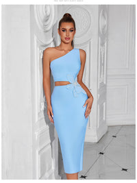 One-Shoulder Bow Bandage Dress