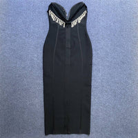 Black Sweetheart Bandage Midi Dress