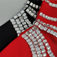 Rhinestone Bandage Evening Dress
