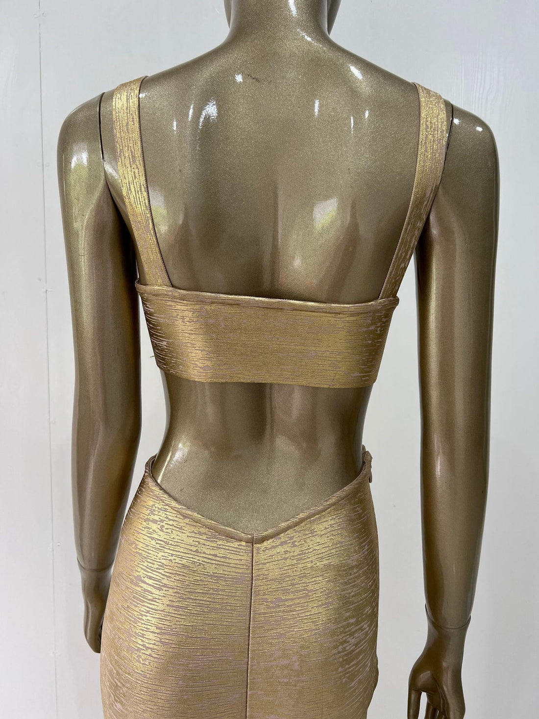 Bronzed Bandage Banquet Dress